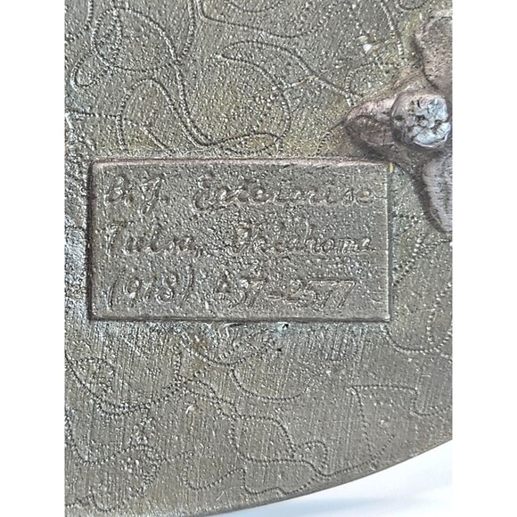 Vintage Pewter Pelco belt buckel Cast Metal Made In Tulsa 4in X 2.5 Size - Picture 8 of 8